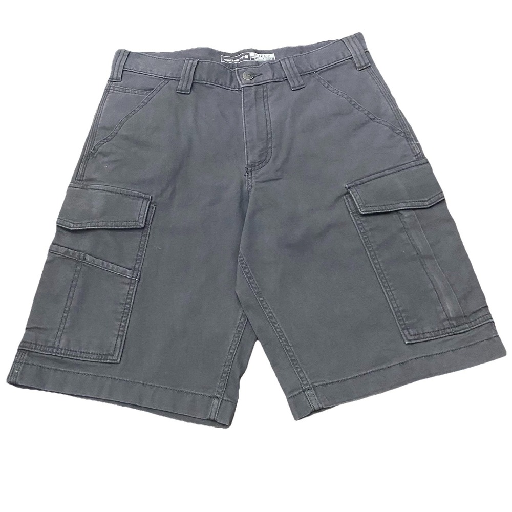 Carhartt Relaxed Fit Cargo Shorts Mens 30x11" Gray Workwear Carpenter Utility